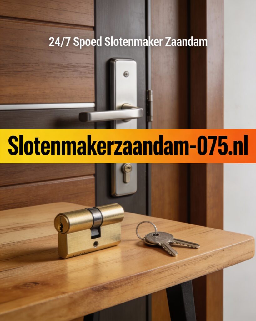 Slotenmaker voor vve’s en woningcorporaties plaatst veiligheidscilinder bij portiekdeur in Zaandam